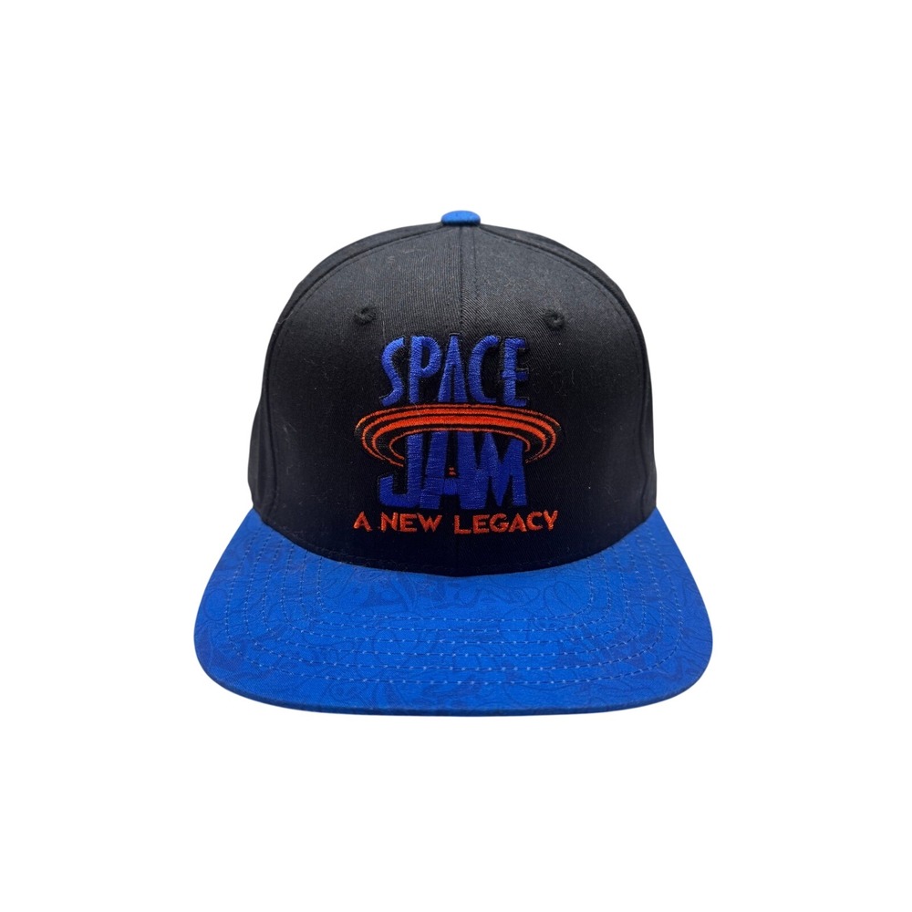 Space Jam A New Legacy‎ Snapback Hat Mens Black Blue Embroidered Logo OSFM